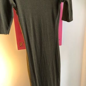 Army green scoop neck body con